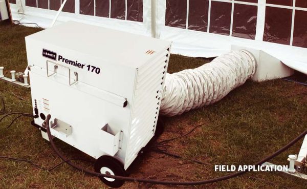 premier-170-app-tent L.B. White Premier 170 (пропан/LP, прямого сгорания «палатный обогреватель», 170 000 BTU)